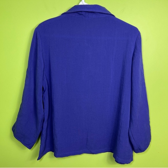 Fridaze purple Linen Redefined Sailor button blouse size M - Picture 5 of 5